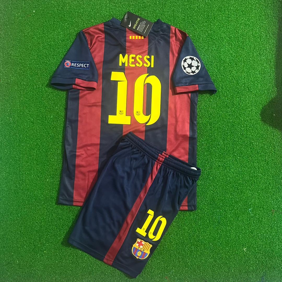 Lionel Messi Barcelona 14/15 Home Kids Kit Jersey for Children – | KinderTrikot | Maillot Enfant Soccer Shirt Pulses Football