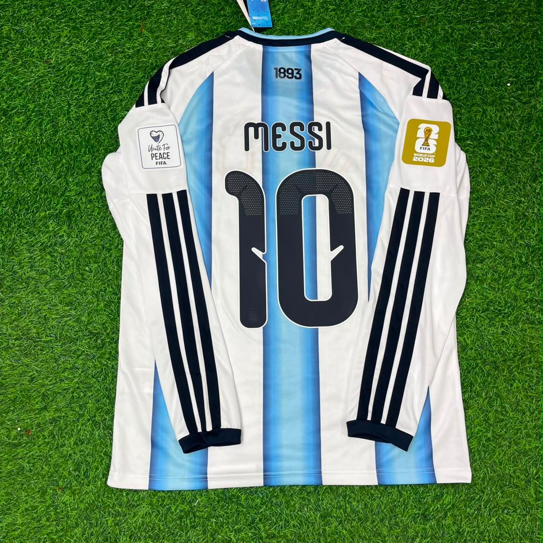 Lionel Messi #10 Argentina 2026 World Cup Home Legacy Patch Long Sleeve Football Jersey Pulses Football