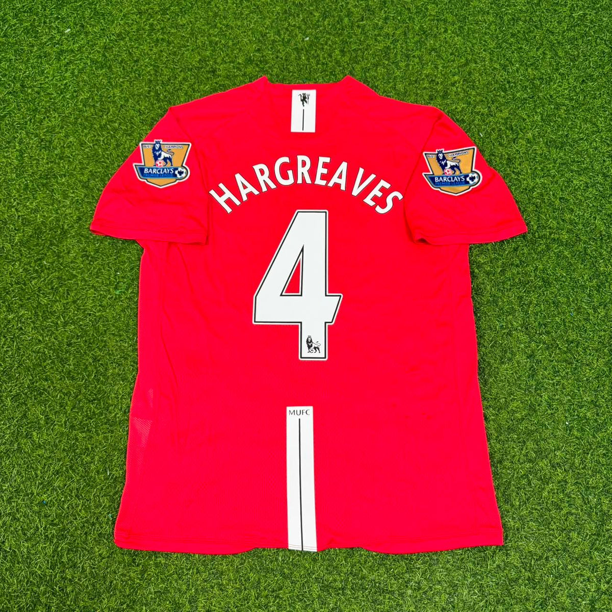 Owen Hargreaves Manchester United 2007 2008 EPL Retro Red Jersey Trikot Pulses Football