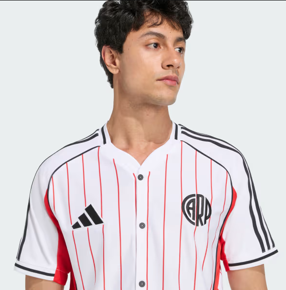 River Plate US Pack Full-Button Baseball Jersey Pulses Football
