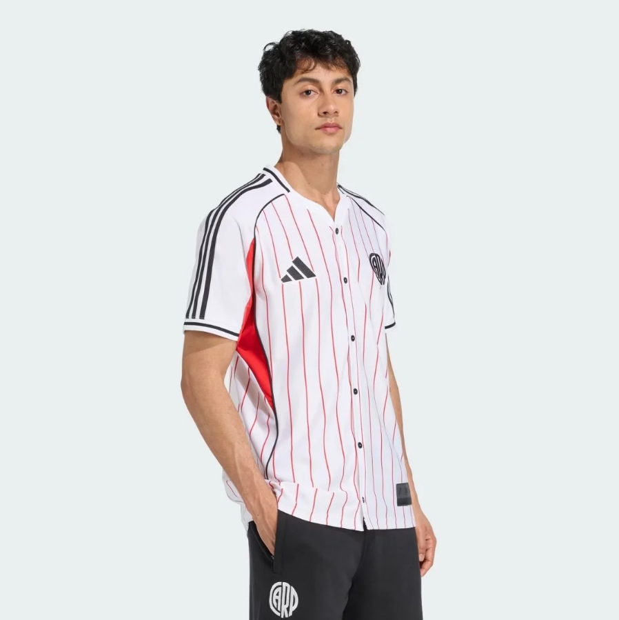 River Plate US Pack Full-Button Baseball Jersey Pulses Football
