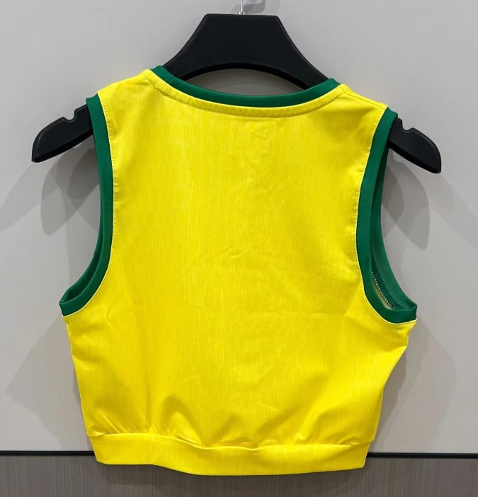 Brazil 26 Home Cropped Jersey