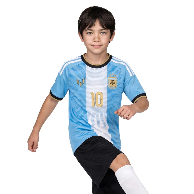 Kids Kit Argentina Messi 10 Fan Jersey Shirt 2026 Pulses Football