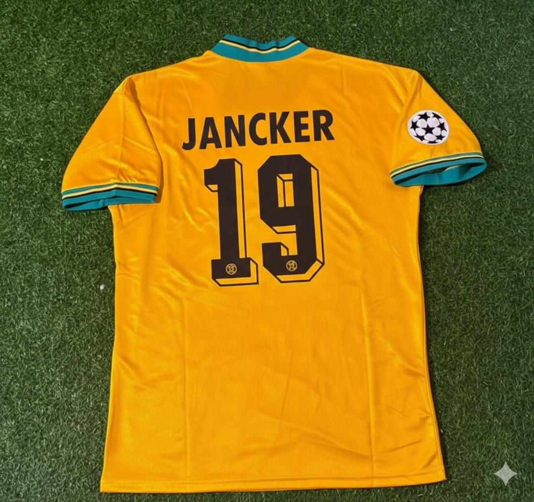Carsten Jancker Bayern Munich Yellow Retro Football Jersey Kit Pulses Football