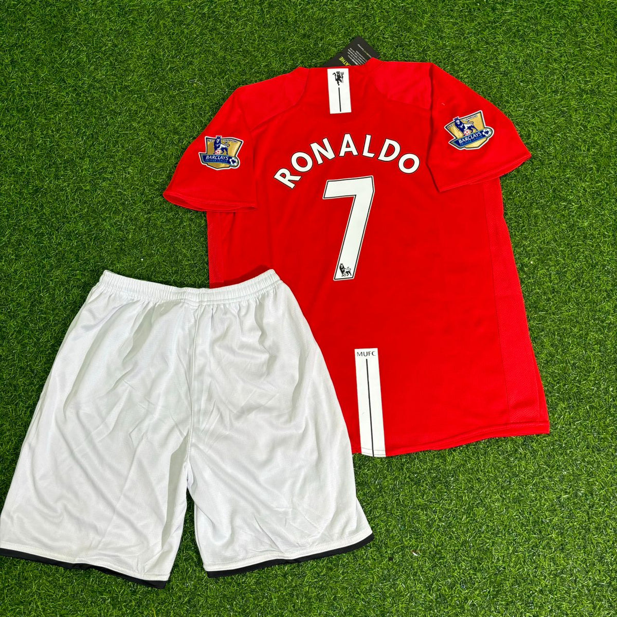 Cristiano Ronaldo CR7 Manchester United 2007/2008 Premier League Kids Retro Football Jersey Pulses Football