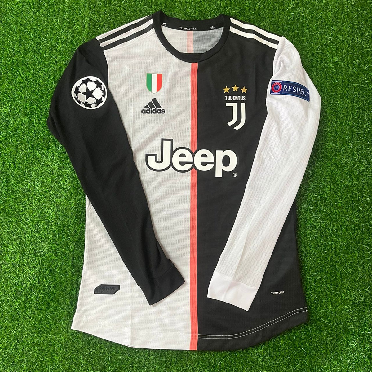 Cristiano Ronaldo 7- Juventus Long Sleeve 2019 2020 Retro White Black Jersey Trikot Maglia Pulses Football