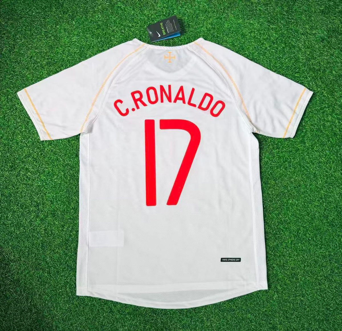 Cristiano Ronaldo Portugal 2002/2004 Retro White Debut Football Jersey Pulses Football