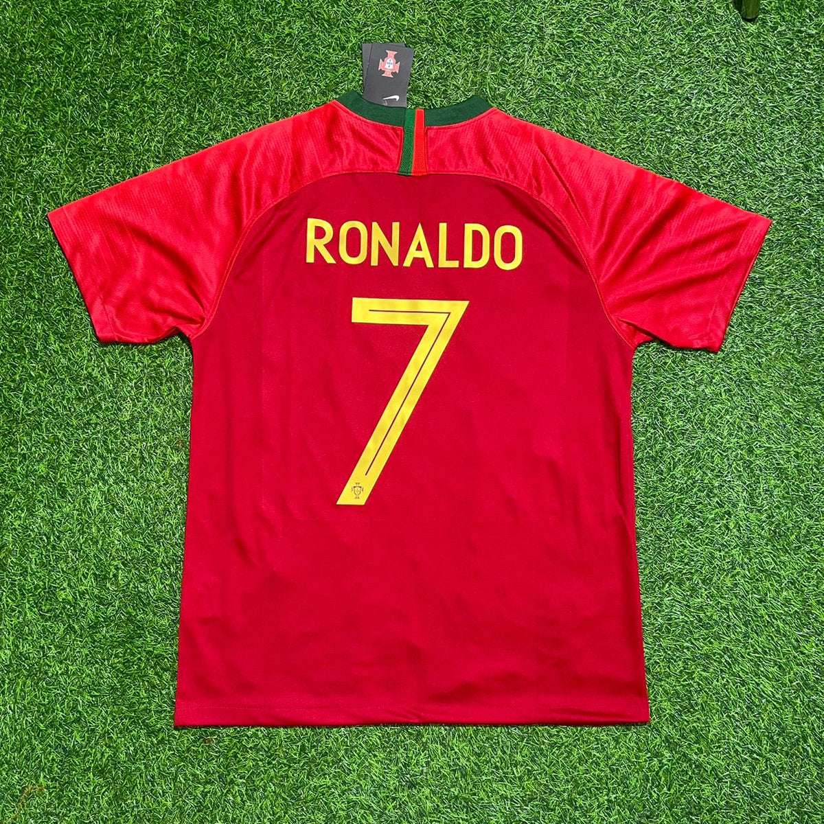 Cristiano Ronaldo Portugal 2018 Retro Football Jersey Pulses Football
