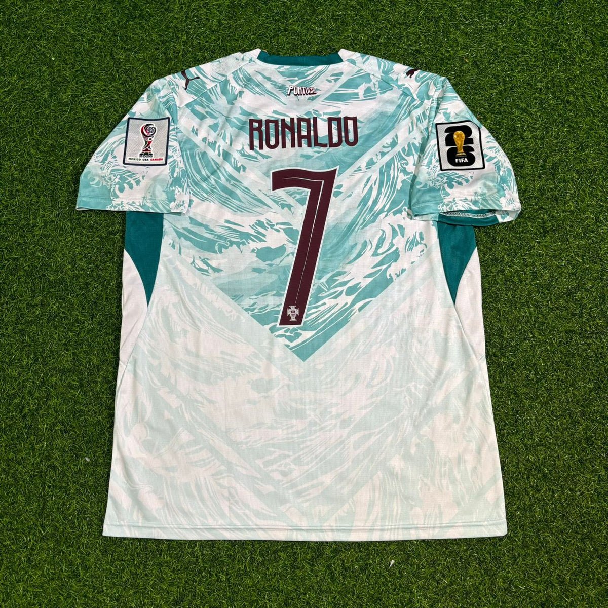 Cristiano Ronaldo Portugal 2026 World Cup Kids White Away Football Jersey Pulses Football