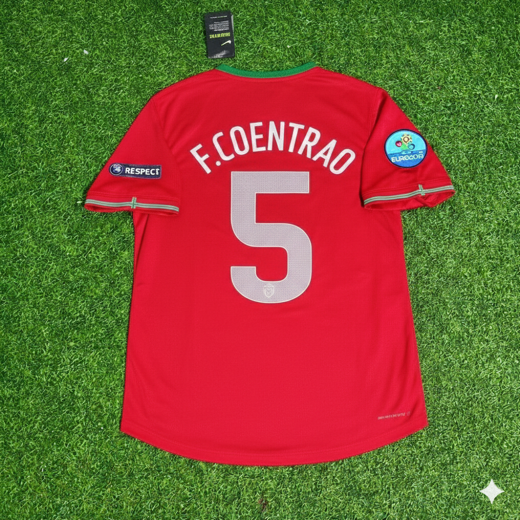 Fabio Coentrao Portugal Euro 2012 Red Retro Football Jersey Kit Pulses Football