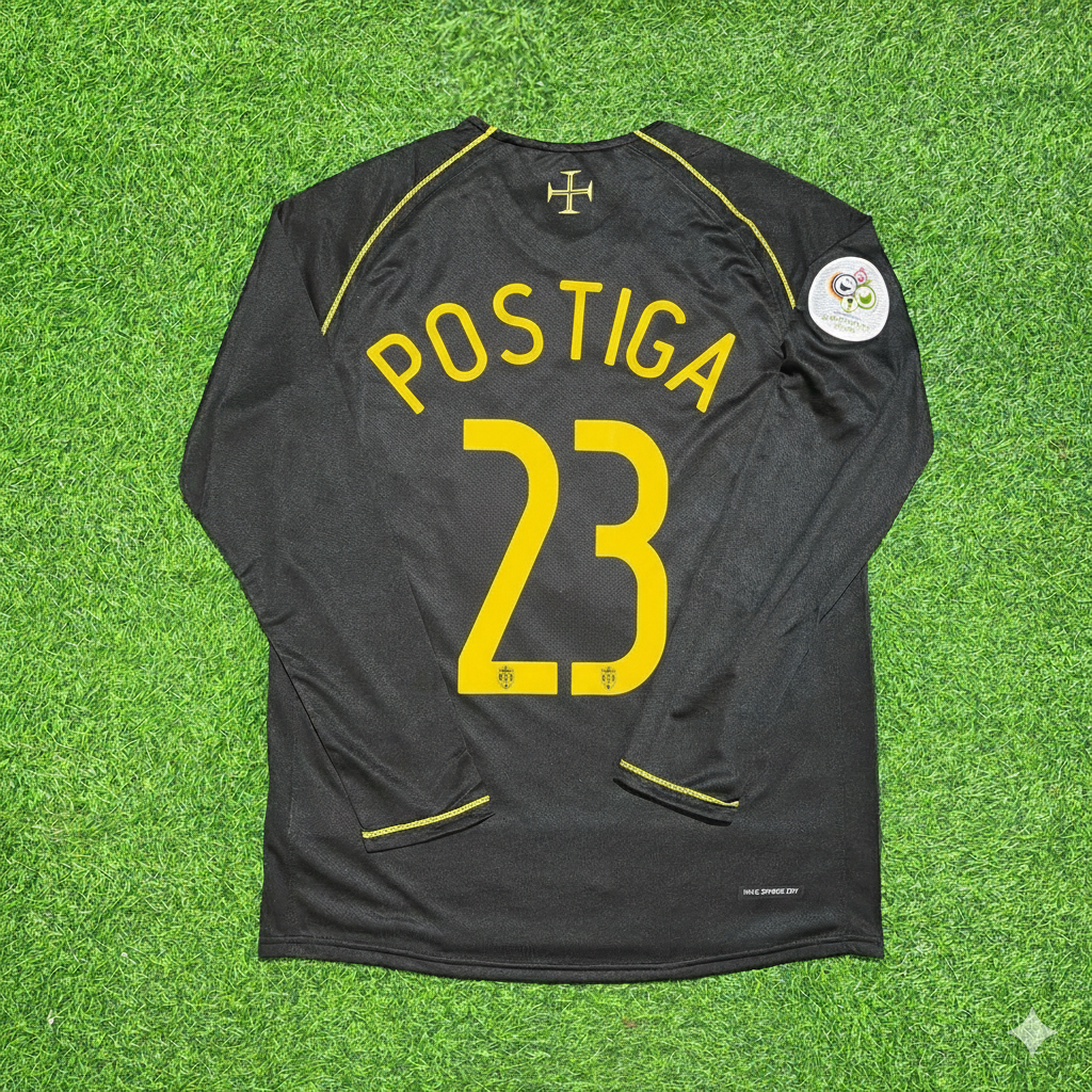 Helder Postiga Portugal 2006 World Cup Long Sleeve Black Retro Football Jersey Pulses Football