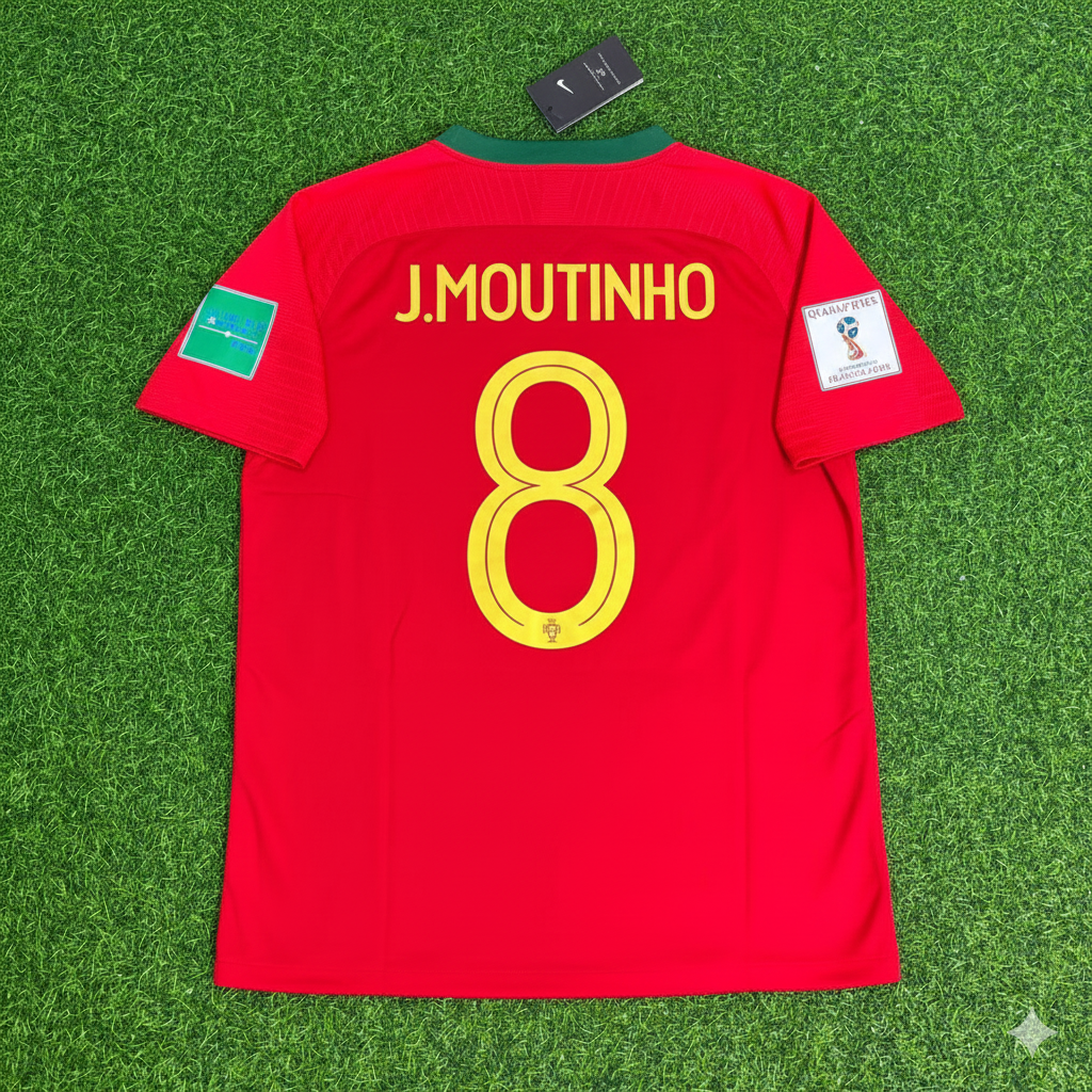 Joao Moutinho Portugal 2018 World Cup Red Retro Football Jersey Pulses Football