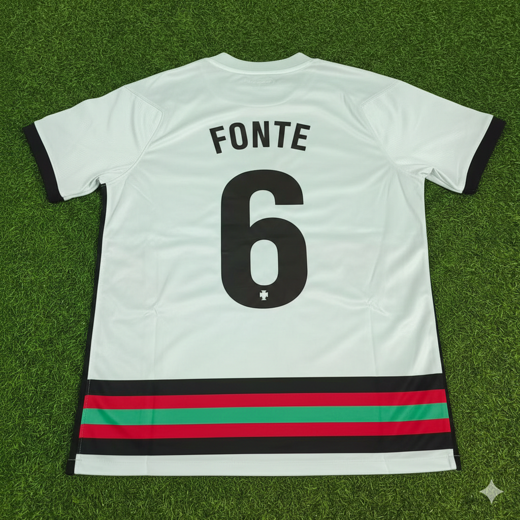 Jose Fonte Portugal EURO 2020 Retro Away Football Jersey Pulses Football