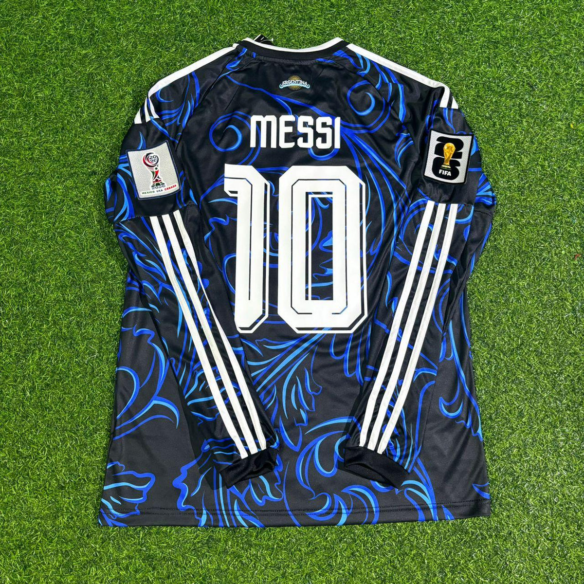 Lionel Messi Argentina 2026 World Cup Away Legacy Patch Long Sleeve Football Jersey Pulses Football