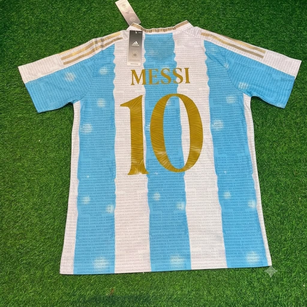 Lionel Messi Argentina Commerative Anniversary Football Jersey Trikot Maillot Pulses Football