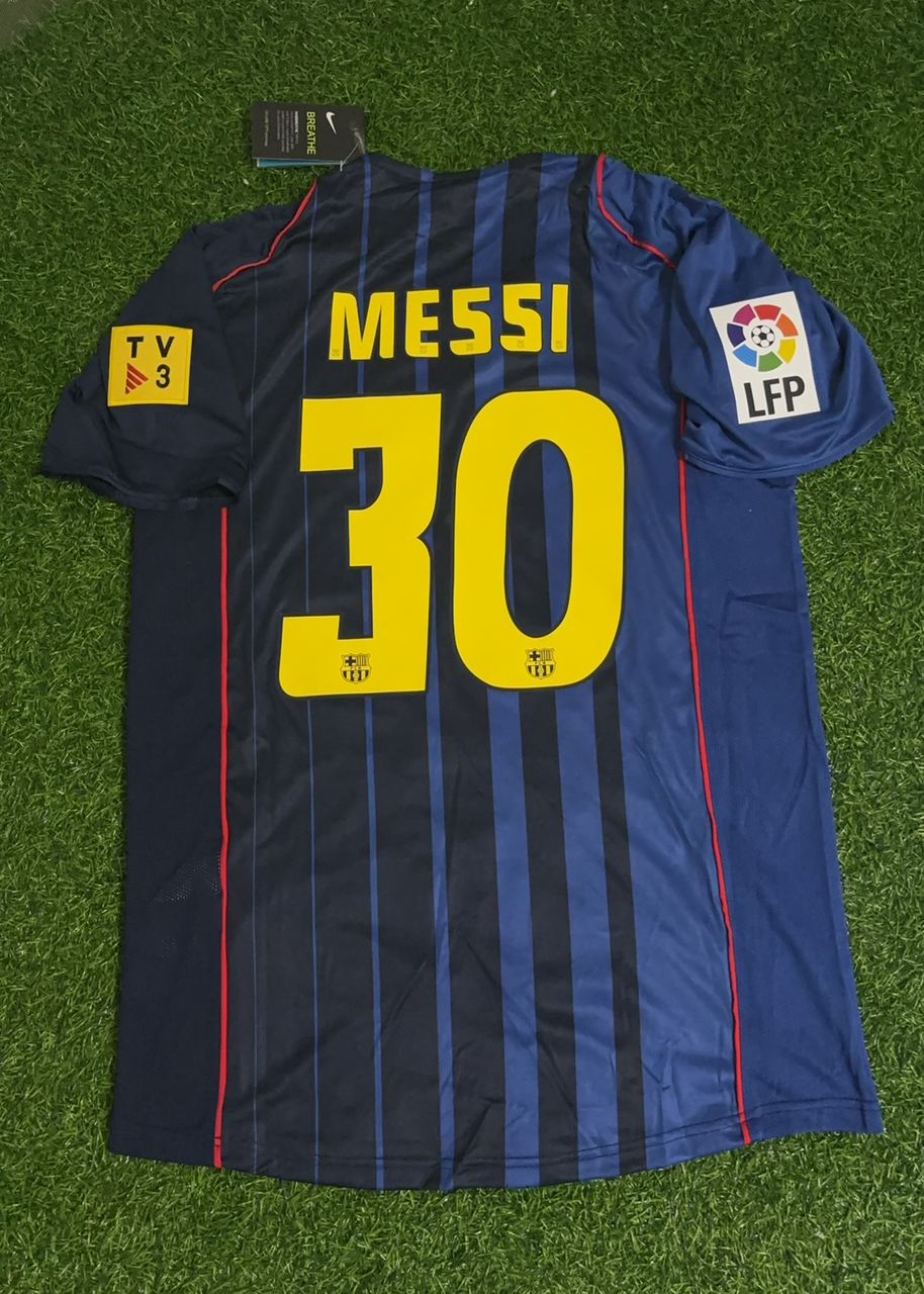 Lionel Messi Barcelona 2004-05 Debut Retro Football Jersey Kit Pulses Football