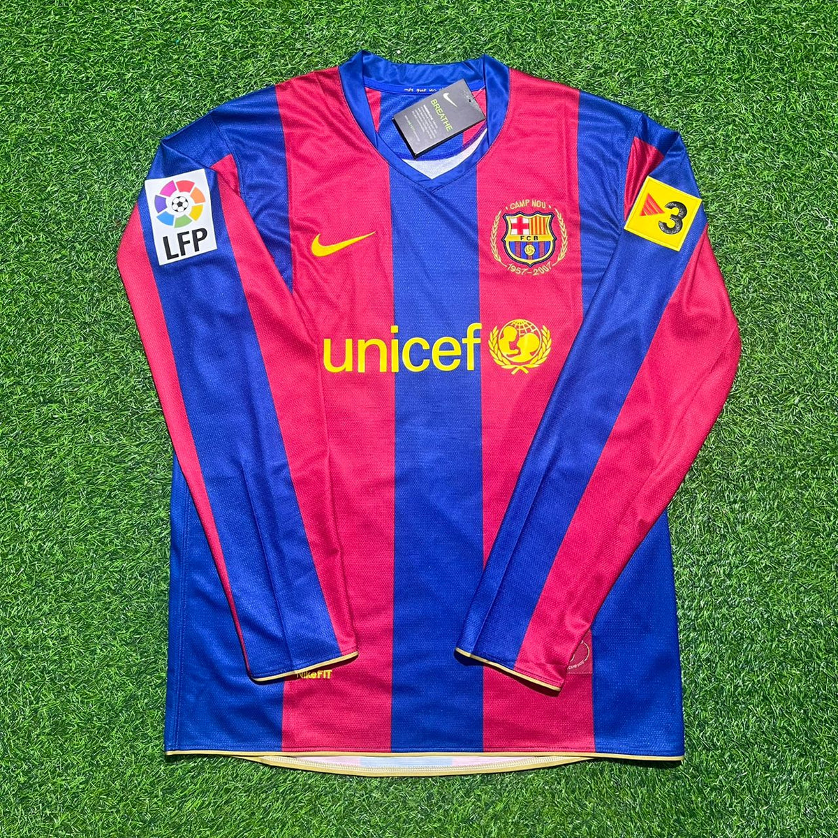 Lionel Messi Barcelona 2007-2008 Retro Football Jersey Pulses Football