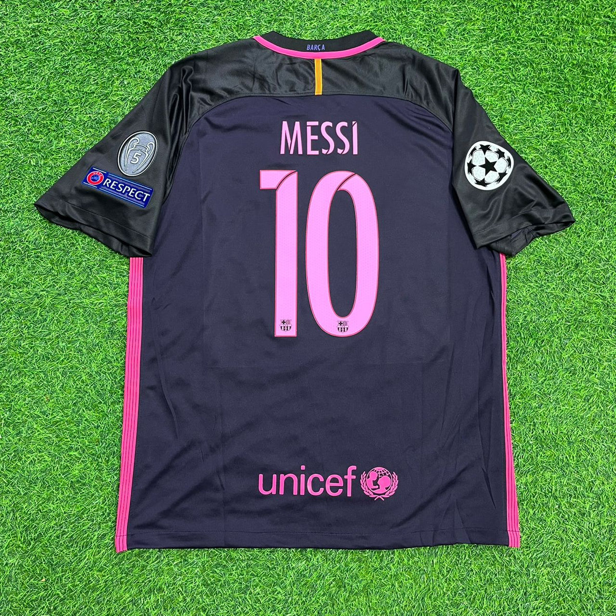 Lionel Messi Barcelona 2014/15 Retro Black Pink Jersey Maillot Trikot Maglia Pulses Football