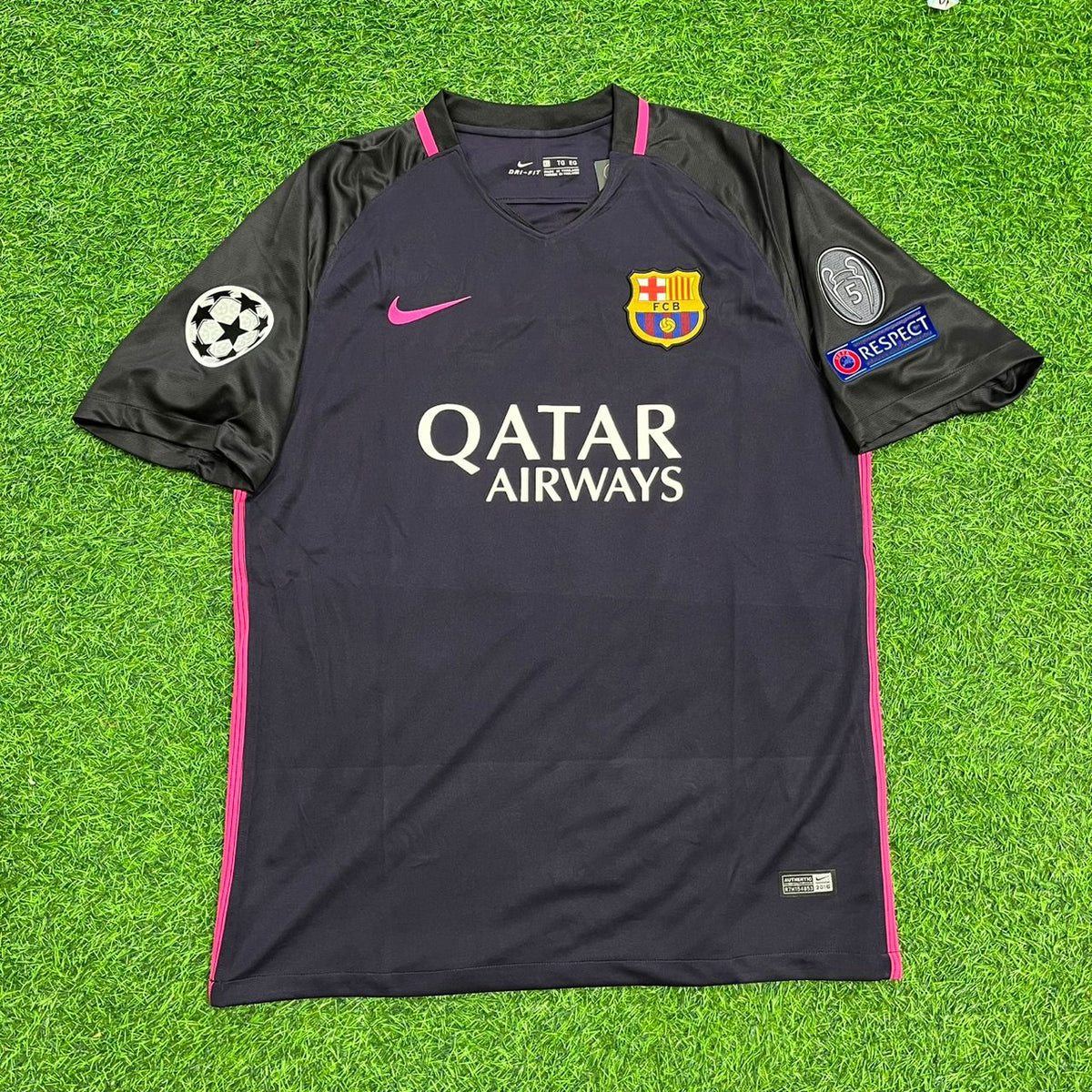 Lionel Messi Barcelona 2014/15 Retro Black Pink Jersey Maillot Trikot Maglia Pulses Football