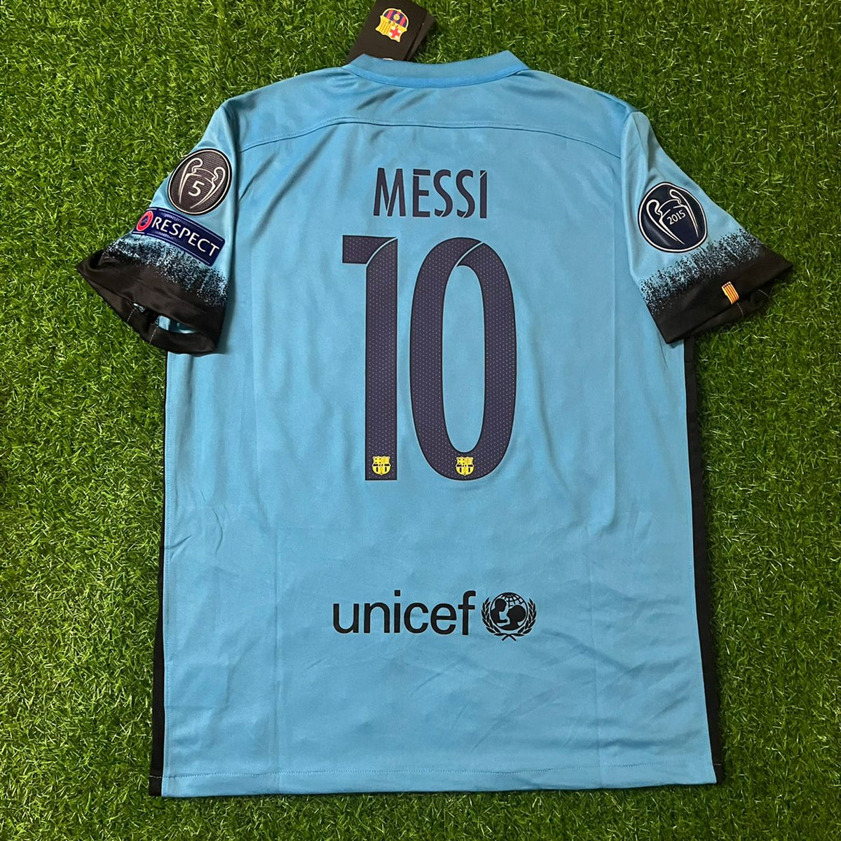 Lionel Messi Barcelona 2015-2016 Champions League Retro Jersey Maillot Trikot Maglia Pulses Football