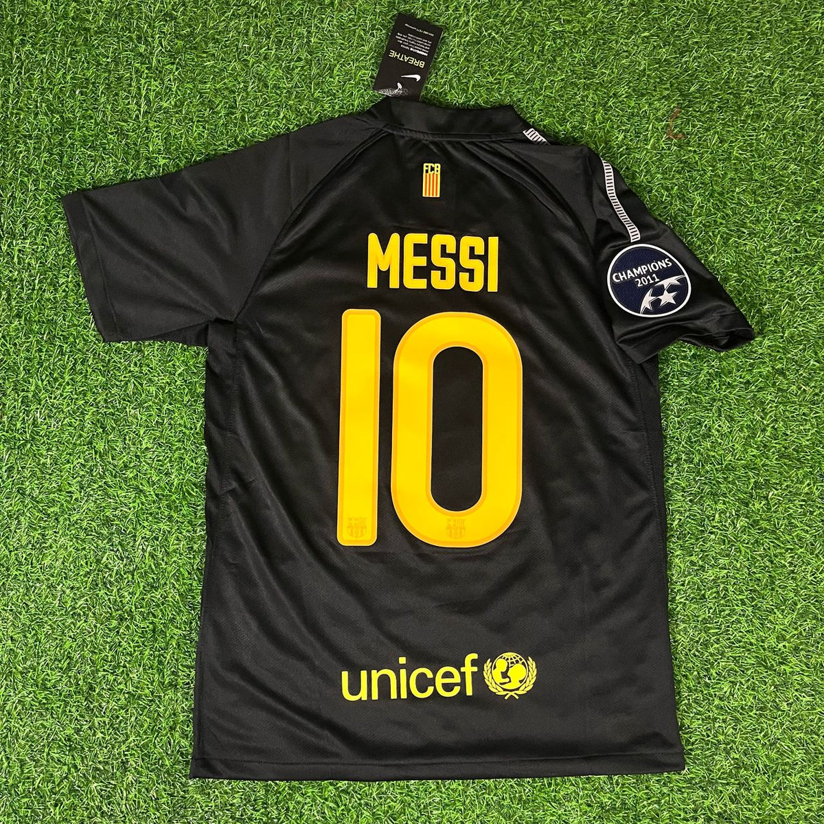 Lionel Messi Black Barcelona 2011/12 Retro Kit Shirt Jersey Trikot Maglia Pulses Football
