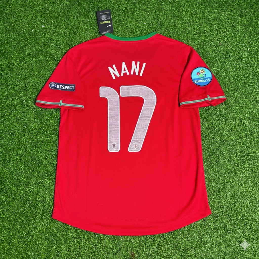 Luis Nani Portugal Euro 2012 Red Retro Football Jersey Kit Pulses Football