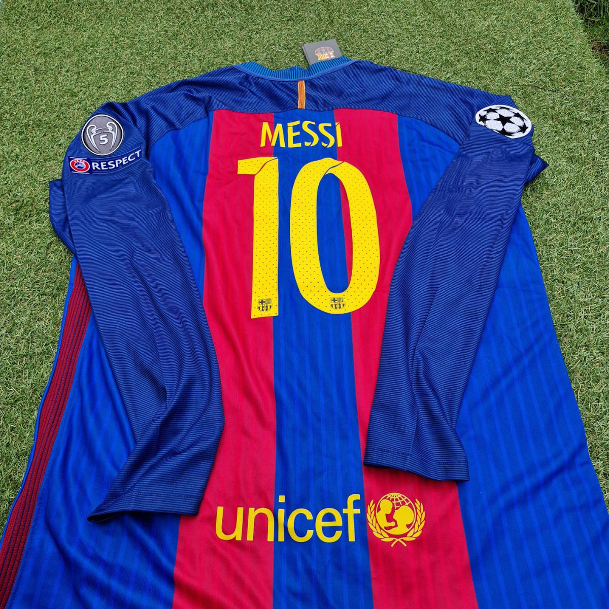 Lionel Messi Barcelona 2016 Special Edition Jersey with World Championship Patch Soccer Jersey Pulses Football