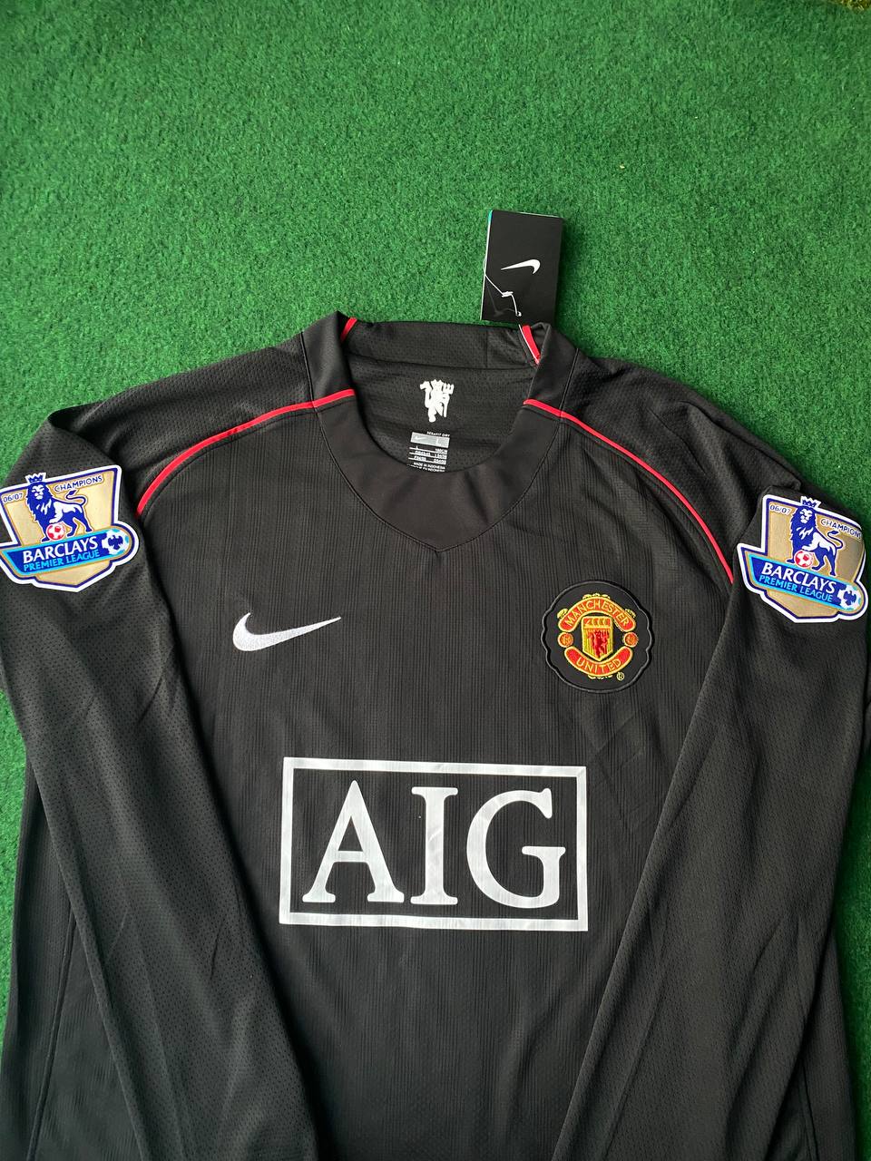 Cristiano Ronaldo 2007-2008 Manchester United Black Retro Jersey Trikot Camiseta Maillot Pulses Football