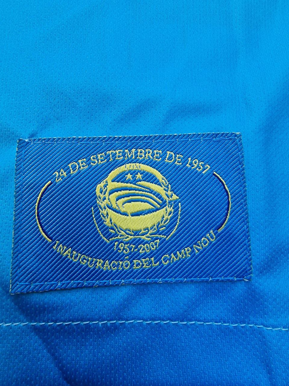 Lionel Messi Barcelona 2007 2008 Light Blue Yellow Number 19 Retro Jersey Maillot Trikot Maglia Pulses Football