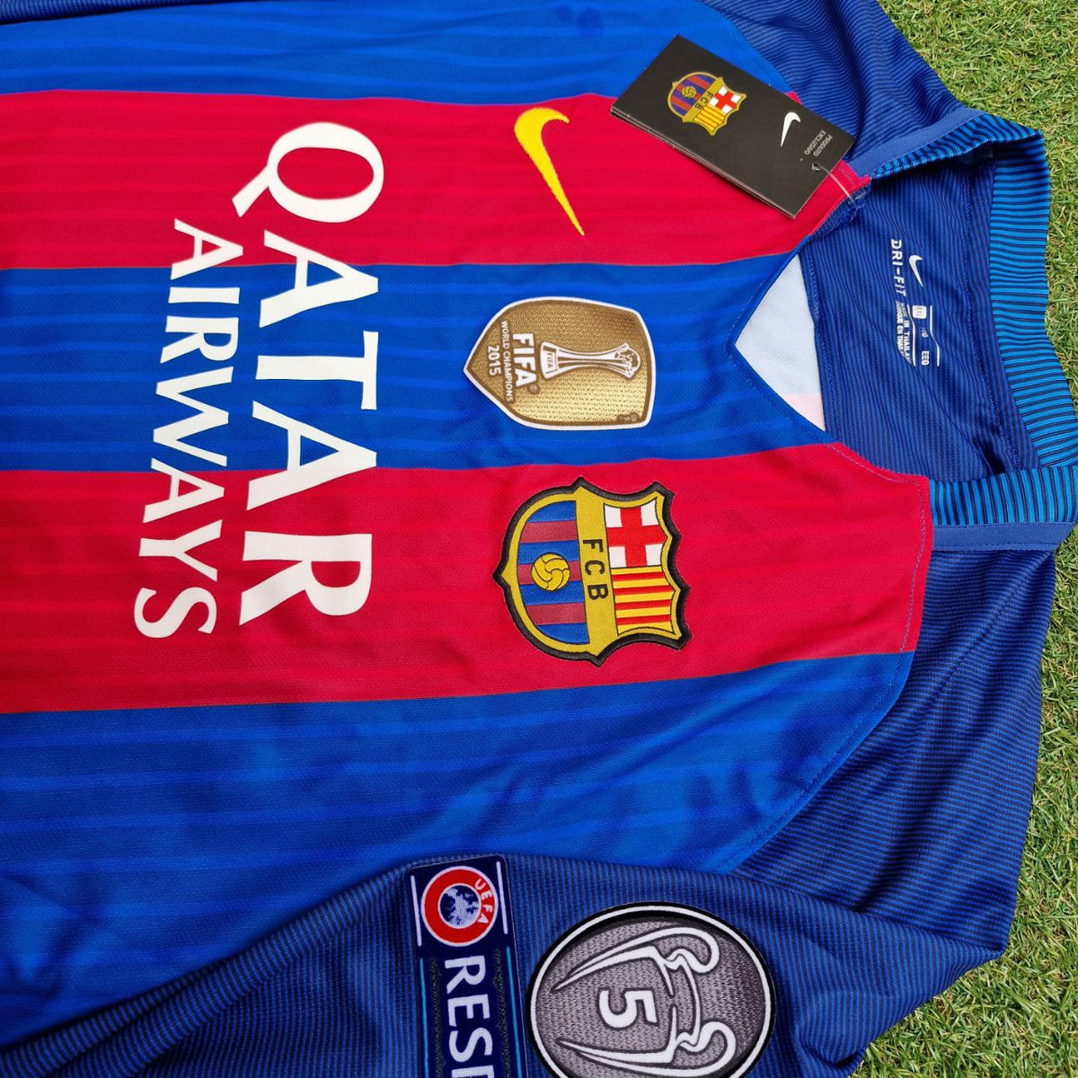 Lionel Messi Barcelona 2016 Special Edition Jersey with World Championship Patch Soccer Jersey Pulses Football