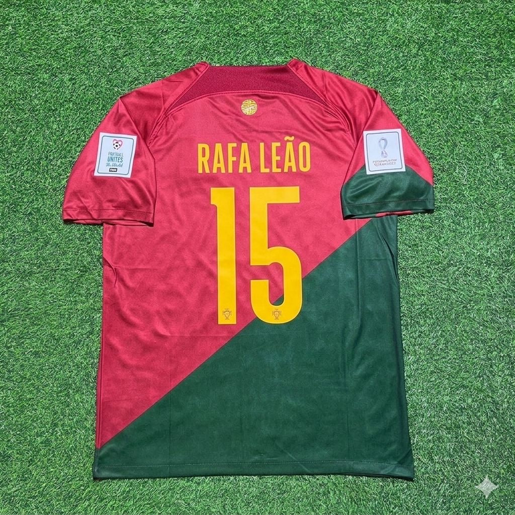 Rafael Leão #15 Portugal 2022 World Cup Home Retro Football Jersey Pulses Football