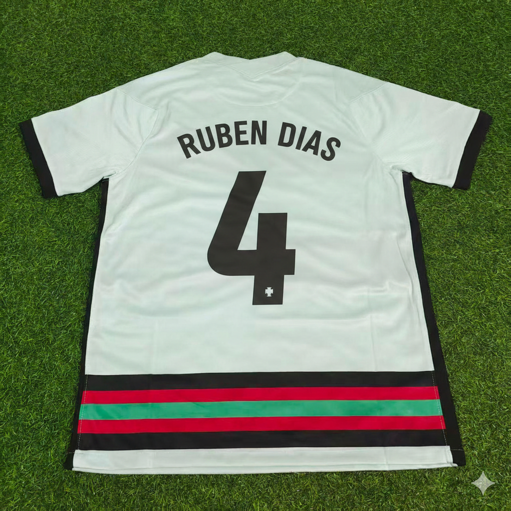 Ruben Dias Portugal EURO 2020 Retro Away Football Jersey Pulses Football